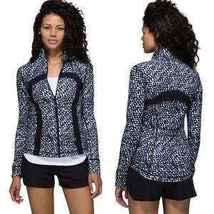 Lululemon Define Jacket w/Zip Pockets Pop Black & White Sz 10 Like New